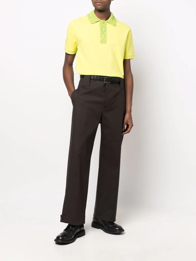 Shop Bottega Veneta Short-sleeve Polo Shirt In Gelb