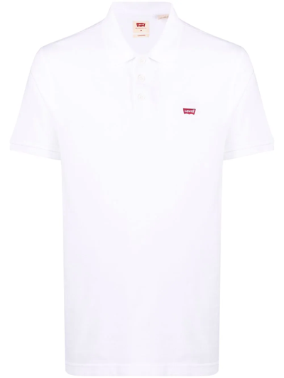 Shop Levi's Logo-patch Short-sleeved Polo Shirt In Weiss