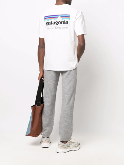 Shop Patagonia Chest Logo-print T-shirt In Weiss