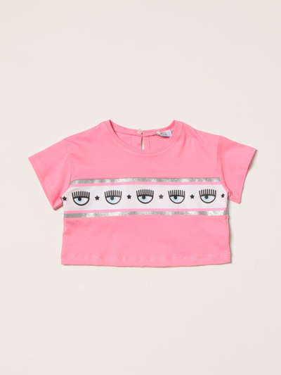Shop Chiara Ferragni Cropped T-shirt In Pink