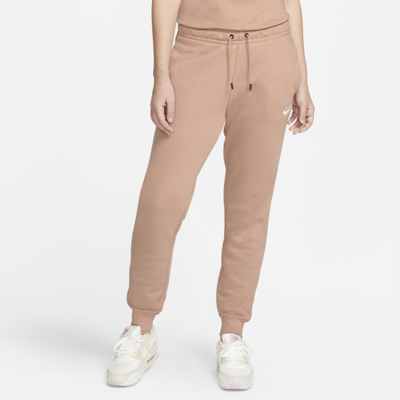 Shop Nike Women's  Sportswear Essential Fleece Pants In Pink