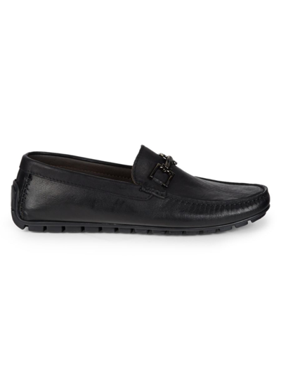 Shop Bruno Magli Men's Xavier Leather Bit Driving Loafers In Black
