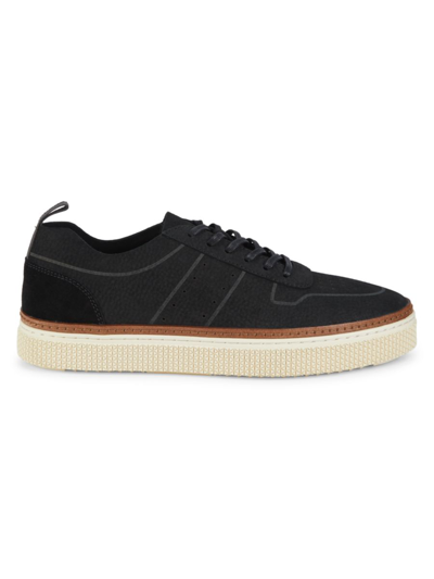 Shop Vince Camuto Men's Rafferty Leather Sneakers In Black