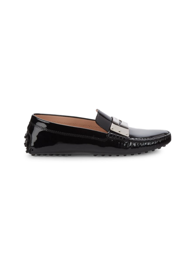 Shop Tod's Women's Women's Patent Leather Penny Driving Loafers In Nero