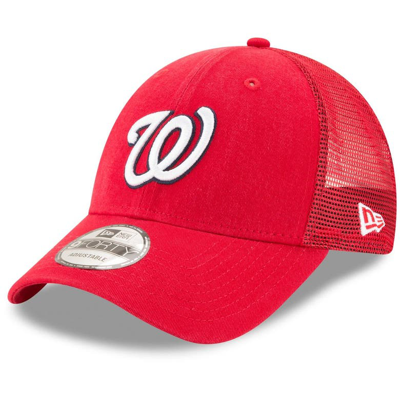 Shop New Era Red Washington Nationals Trucker 9forty Adjustable Snapback Hat