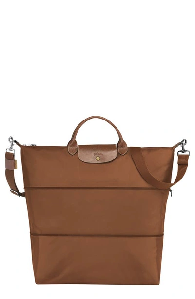 Shop Longchamp 21-inch Expandable Travel Bag In Cognac