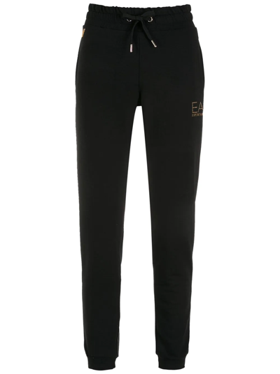 Shop Ea7 Studded Logo Track Pants In Black