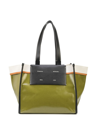 Shop Proenza Schouler White Label Large Morris Coated Tote Bag In Green