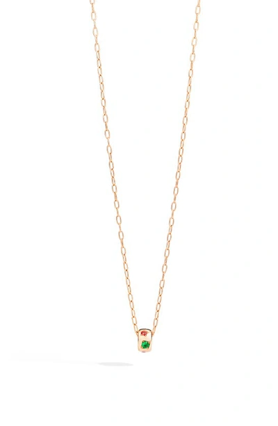 Shop Pomellato Iconica Multi Stone Pendant Necklace In Rose Gold/ Multi