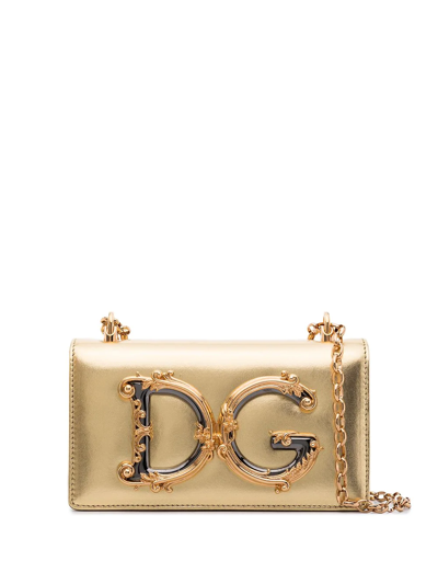 Dolce & Gabbana D G Baroque Logo Woc In Gold | ModeSens