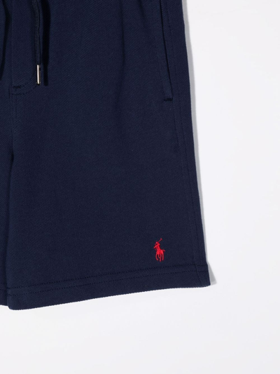 Shop Ralph Lauren Logo-embroidered Track Shorts In Blue