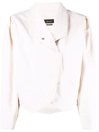 Shop Isabel Marant Long-sleeve Denim Jacket In Neutrals