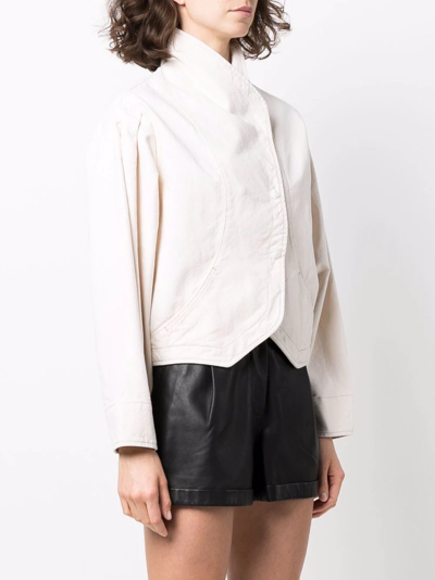 Shop Isabel Marant Long-sleeve Denim Jacket In Neutrals