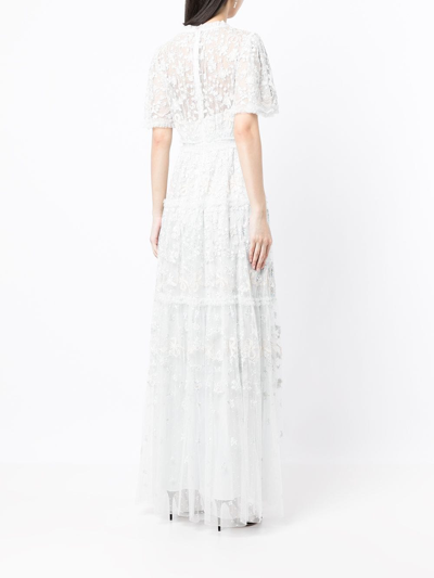 Needle & Thread Emiliana Embroidered Gown In Blue | ModeSens