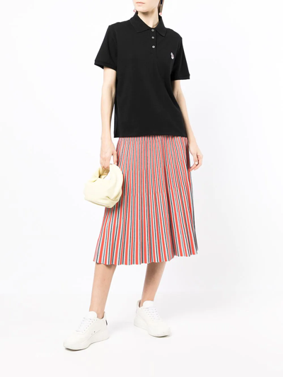 Shop Ps By Paul Smith Zebra-patch Polo Top In Black