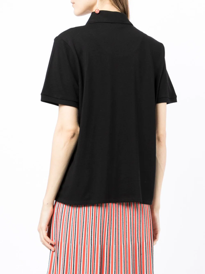 Ps By Paul Smith Zebra-patch Polo Top In Black