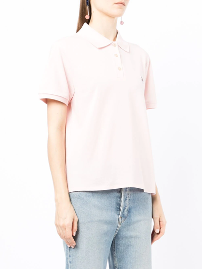 Shop Ps By Paul Smith Zebra-patch Polo Top In Pink
