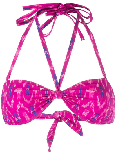 Shop Isabel Marant Étoile Halterneck Bikini Top In Pink