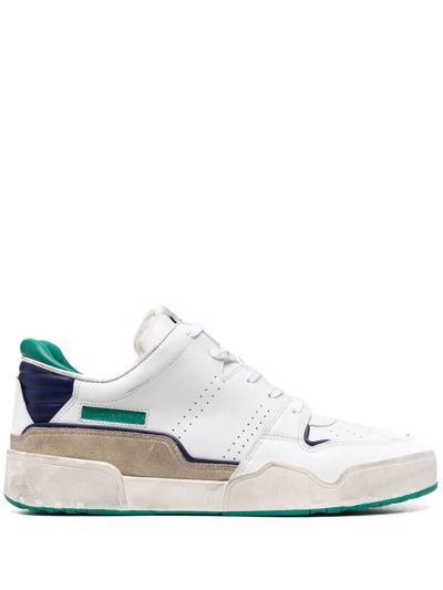 Shop Isabel Marant Multi-panel Lace-up Sneakers In White