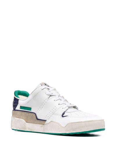 Shop Isabel Marant Multi-panel Lace-up Sneakers In White