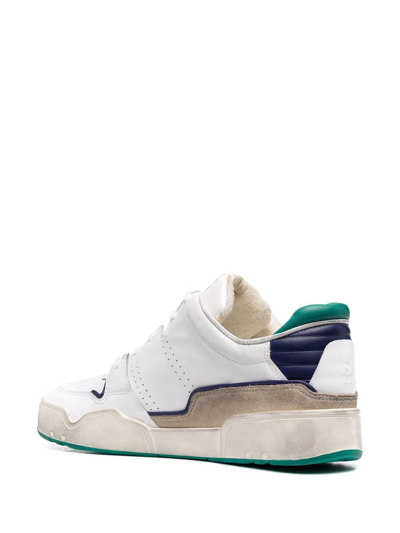 Shop Isabel Marant Multi-panel Lace-up Sneakers In White