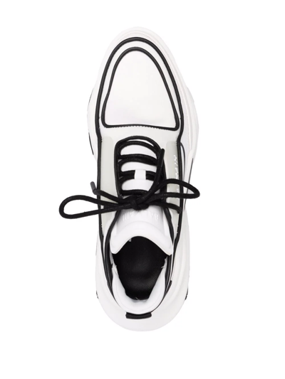 Shop Balmain B-bold Lace-up Sneakers In White