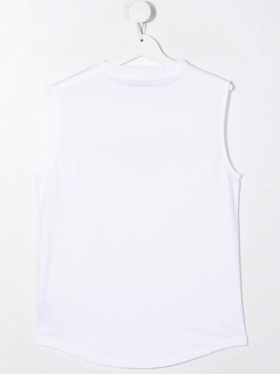 Shop Balmain Teen Logo-print Vest In White