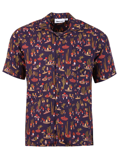 Shop Thorsun Mexican Mushroom Print Short-sleeve Shirt In Blue