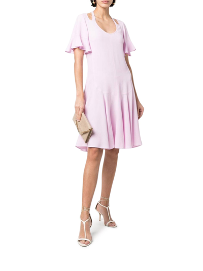 Shop Stella Mccartney Cut-out Detail Mini Dress In Pink & Purple