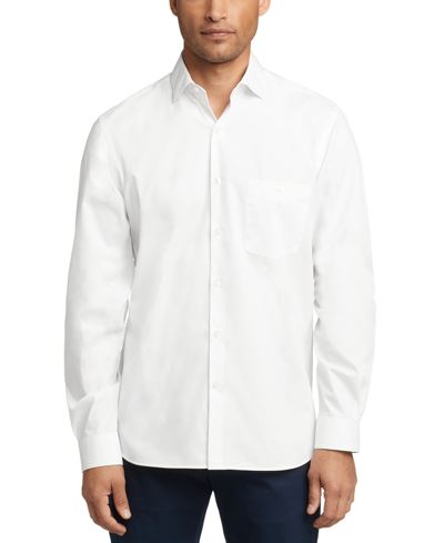 Shop Van Heusen Men's Slim-fit Never-tuck Dress Shirt In White
