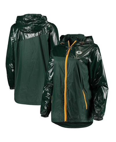 Shop G-iii 4her By Carl Banks Women's  Green Green Bay Packers Double-coverage Full-zip Hoodie Jacket