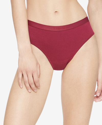 Shop Calvin Klein Women's Pure Ribbed Hipster Underwear Qf6444 In Rebellious