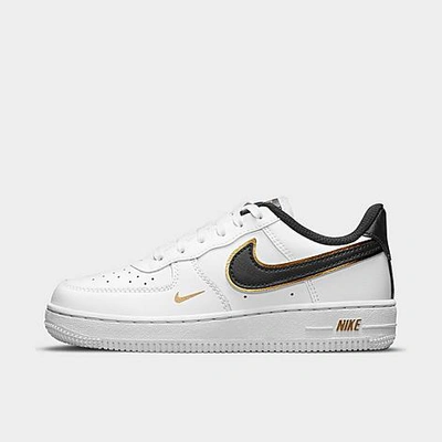 Shop Nike Boys' Little Kids' Force 1 Lv8 Casual Shoes In White/metallic Gold/white/black