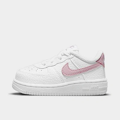 Shop Nike Kids' Toddler Air Force 1 Casual Shoes In White/pink Foam