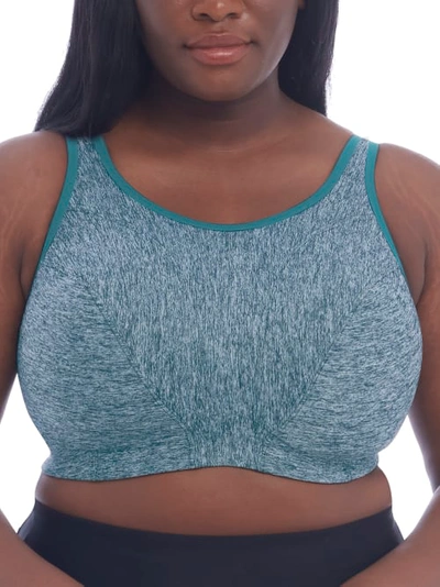 Shop Goddess Mid-impact Wire-free Sports Bra In Teal Heather