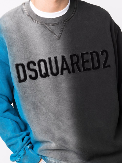 Shop Dsquared2 Block-print Sweatshirt In Blue