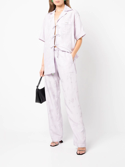 Shop Alexander Wang Jacquard Pajama-style Shirt In Purple