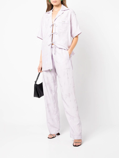 Alexander Wang Jacquard Pajama-style Shirt In Purple