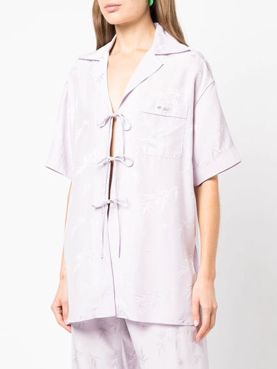 Shop Alexander Wang Jacquard Pajama-style Shirt In Purple