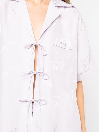 Shop Alexander Wang Jacquard Pajama-style Shirt In Purple