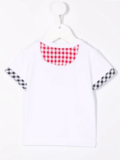 Shop Monnalisa Graphic-print Contrast-trim T-shirt In White
