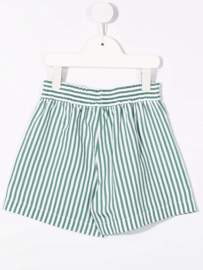 Monnalisa Striped Fitted Shorts In Green