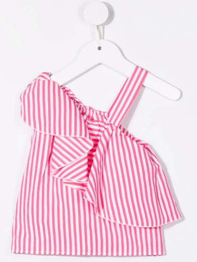 Monnalisa Teen Ruffled One-shoulder Top In White