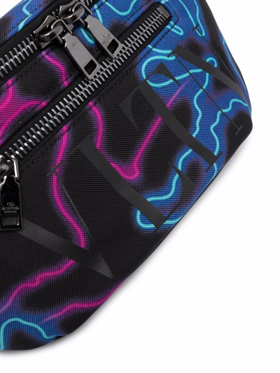 Shop Valentino Neon Camou-print Belt Bag In Black