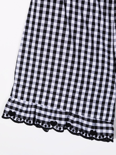 Shop Monnalisa Gingham-print Trousers In Black