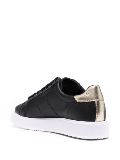 Shop Lauren Ralph Lauren Logo Low-top Sneakers In Black
