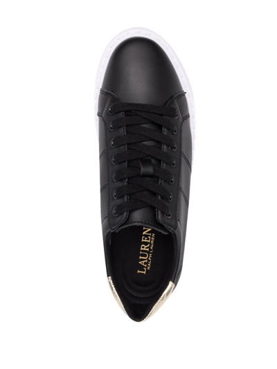 Shop Lauren Ralph Lauren Logo Low-top Sneakers In Black