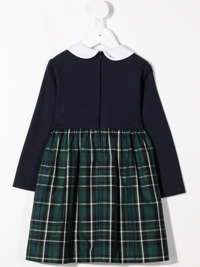 Shop Familiar Tartan-skirt Midi Dress In Blue