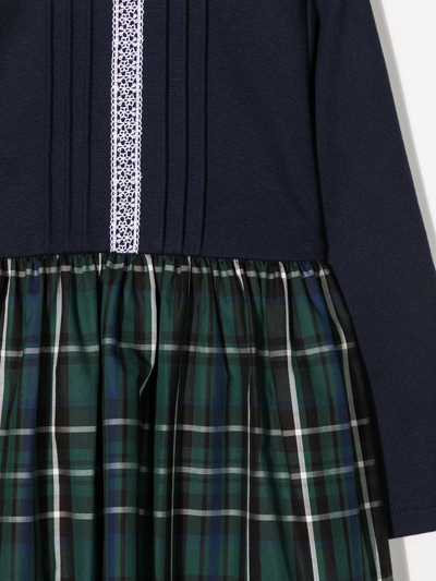 Shop Familiar Tartan-skirt Midi Dress In Blue