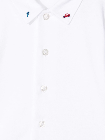 Shop Familiar Embroidered-collar Shirt In White